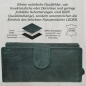 Preview: Portemonnaie Damen Wild Leder Geldbeutel mit 21 Kartenfächern (Grün)